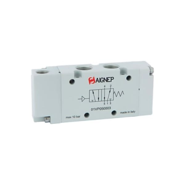 Alpha Technologies Aignep USA 5/2 Sing Air-Actuated Valve Pilot Spring Return 1/8" NPTF Ports 01VP050002N - main